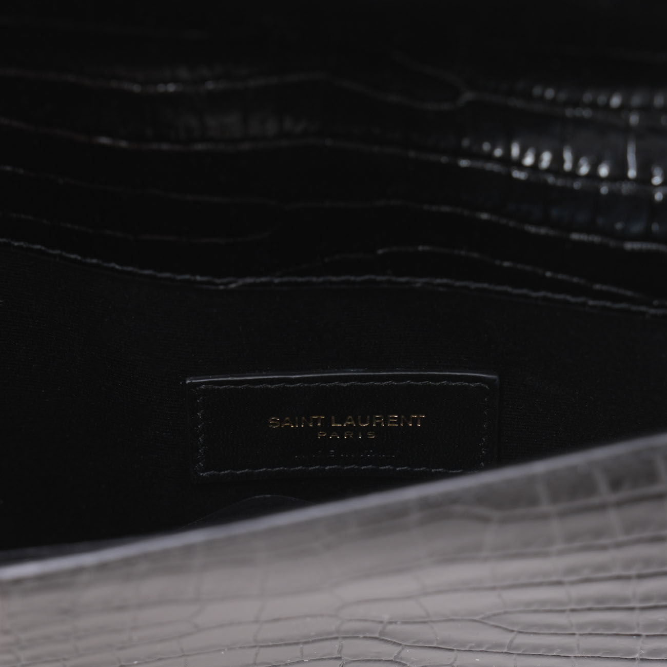 YVES SAINT LAURENT(USED)생로랑 565739 크로커다일 업타운 파우치